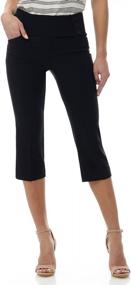 img 4 attached to Stylish Comfortable Capris For Women: Rekucci'S Wide Waist With Back Lacing Detail