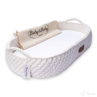 👶 artisan crochet handmade baby changing basket & table topper station - foldable, natural cotton with handles (white) logo