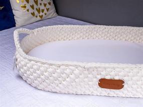 img 3 attached to 👶 Artisan Crochet Handmade Baby Changing Basket & Table Topper Station - Foldable, Natural Cotton with Handles (White)