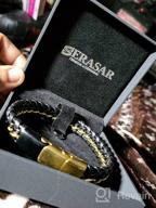 img 1 attached to SERASAR Premium Genuine Leather Bracelet for Men - Black with Magnetic Stainless Steel Clasp in Black, Silver and Gold - Includes Exclusive Jewelry Box - Great Gift Idea review by Tutan Guliford