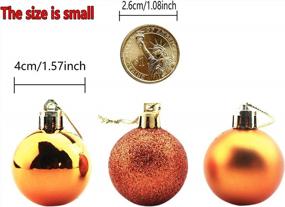 img 3 attached to 24Pcs 1.57" Small Orange Christmas Ball Ornaments Shatterproof Holiday Wedding Party Tree Decorations With Hooks Included (4Cm/1.57")