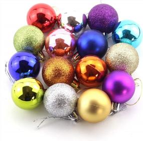 img 1 attached to 24Pcs 1.57" Small Orange Christmas Ball Ornaments Shatterproof Holiday Wedding Party Tree Decorations With Hooks Included (4Cm/1.57")