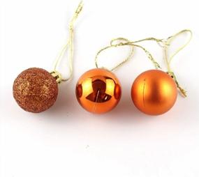 img 2 attached to 24Pcs 1.57" Small Orange Christmas Ball Ornaments Shatterproof Holiday Wedding Party Tree Decorations With Hooks Included (4Cm/1.57")