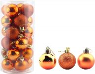 24pcs 1.57" small orange christmas ball ornaments shatterproof holiday wedding party tree decorations with hooks included (4cm/1.57") логотип
