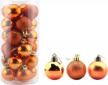 24pcs 1.57" small orange christmas ball ornaments shatterproof holiday wedding party tree decorations with hooks included (4cm/1.57") logo