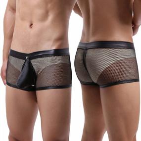 img 2 attached to Evankin Men'S Mesh And Faux Leather Clubwear Shorts With Removable Pouch And Sexy See-Through Design