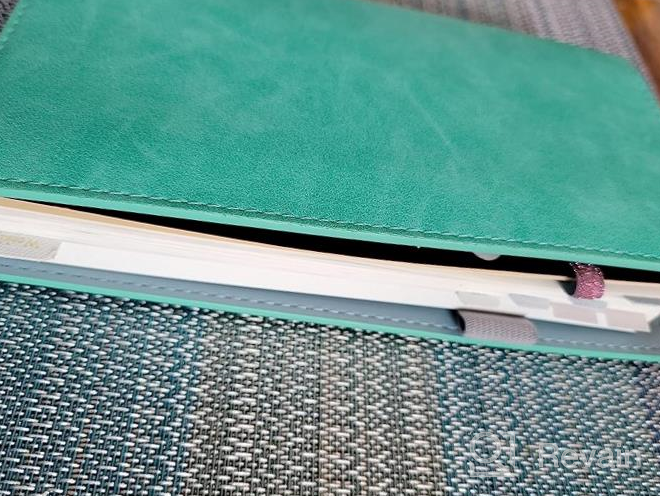 img 1 attached to Aqua Refillable Travel Journal With PU Leather Cover & Pen Holder - Perfect For Field Notes Notebooks! review by Tom Oberhue