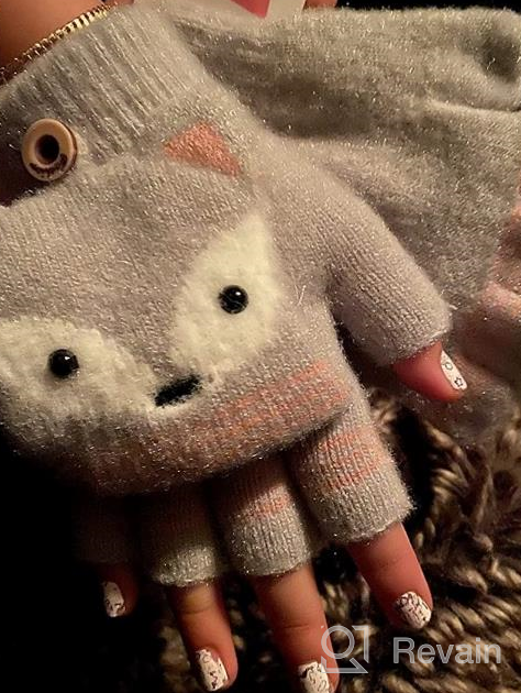 img 1 attached to Baby Cartoon Fox Winter Gloves - Neck Hanging Knit Warm Mittens with Rope | Kid's Full Finger Gloves | Xmas Gifts for Ages 0-3 Years review by Dean Wilson