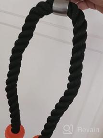 img 6 attached to SELEWARE Tricep Cable Attachment для тросовых тренажеров, универсальная тяговая веревка 28 "/ 36" с мягкими резиновыми концами, идеально подходит для тренировок в домашнем спортзале, фитнеса и упражнений