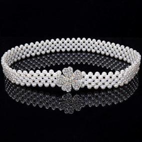 img 3 attached to Womens Wedding Rhinestone Crystal Business Women's Accessories - Belts