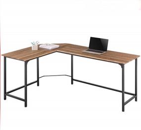 img 4 attached to Станьте продуктивнее с современным L-образным рабочим столом Zenvida для домашнего офиса