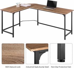 img 3 attached to Станьте продуктивнее с современным L-образным рабочим столом Zenvida для домашнего офиса