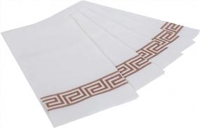 img 1 attached to Vplus 200-Pack Elegant Rose Gold Disposable Guest Towels For Parties, Weddings, And Christmas Parties - Soft, Absorbent Bathroom And Dinner Napkins Linen Like