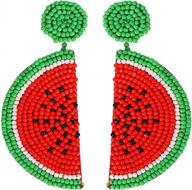 idealway statement dangle fruit earrings - fashion cute pineapple orange watermelon cherry beaded fruit earrings for women jewelry logo