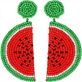 img 3 attached to Idealway Statement Dangle Fruit Earrings - Fashion Cute Pineapple Orange Watermelon Cherry Beaded Fruit Earrings For Women Jewelry