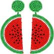idealway statement dangle fruit earrings - fashion cute pineapple orange watermelon cherry beaded fruit earrings for women jewelry logo