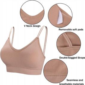img 2 attached to Comfortable And Stylish: BQTQ'S 5-Piece Padded V-Neck Cami Tube Bra Set For Women