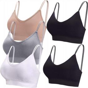 img 4 attached to Comfortable And Stylish: BQTQ'S 5-Piece Padded V-Neck Cami Tube Bra Set For Women