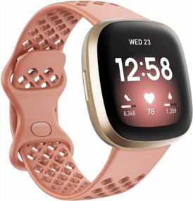 img 4 attached to Upgrade Your Fitbit Sense/Versa 3 With NANW'S Soft & Waterproof Silicone Replacement Band For Women And Men With Air Holes