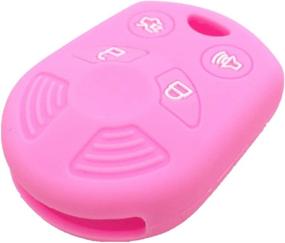 img 1 attached to 🔑 Ezzy Auto Pink Silicone Rubber Key Fob Case for Ford - 4 Buttons Key Cover & Skin Protector