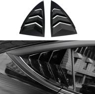 2pcs abs piano black racing rear side window louvers air vent scoop shades cover blinds exterior accessories compatible with latest 2021 tesla model y logo