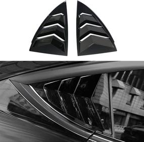img 4 attached to 2Pcs ABS Piano Black Racing Rear Side Window Louvers Air Vent Scoop Shades Cover Blinds Exterior Accessories Compatible With Latest 2021 Tesla Model Y