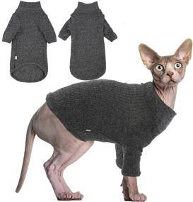 img 4 attached to 🐾 DENTRUN Sphynx Hairless Cats Shirt - Pullover Kitten T-Shirts with Sleeves, Breathable Cat Wear Turtleneck Sweater - Adorable Hairless Cat's Clothes Vest Pajamas Jumpsuit for All Seasons