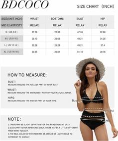 img 2 attached to Halter Tassel Swimsuit: Bdcoco Women'S High-Waist 2-Piece Bikini Set