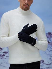 img 3 attached to Ultimate Warmth and Style: Lambskin Leather Winter Italian Touchscreen Men's Accessories at Gloves & Mittens