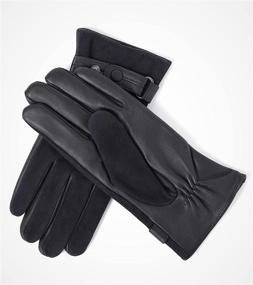 img 1 attached to Ultimate Warmth and Style: Lambskin Leather Winter Italian Touchscreen Men's Accessories at Gloves & Mittens