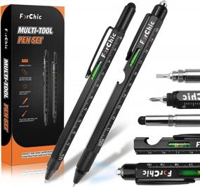 img 4 attached to Multitool Pen Set With LED Light, Touchscreen Stylus, Ruler, Level, Bottle Opener And Phillips/Flathead Screwdrivers - Perfect Christmas/Birthday Tool Gifts For Men & Women: Dad, Father Or Husband