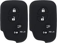 🔑 2-pack xuhang silicone key fob skin cover keyless entry remote case shell protector for lexus gs430 gs300 is350 is250 ls460 gs450h gs350 es350 ls600h lx570 rx450h rx350 hs250h - black логотип