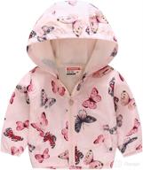 cute cartoon print toddler jacket: tuiji lightweight zip hooded trench for boys and girls - perfect windbreaker for outdoor play and dust protection logo