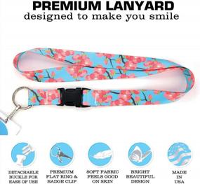 img 1 attached to Buttonsmith Cherry Blossom Premium Lanyard - With Buckle And Flat Ring - Made In The USA