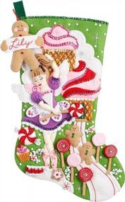 img 3 attached to 🧚 Bucilla Набор для вышивания чулка Sugarland Fairy: восхитительное рукодельное волшебство к праздникам!