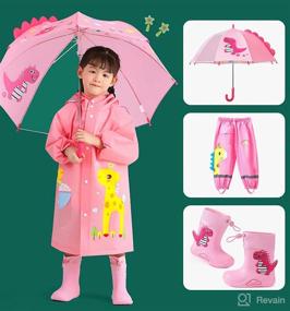 img 3 attached to 🦖 Children's Dinosaur Raincoat | Hooded Rain Jacket | Waterproof Poncho for Boys and Girls | Outdoor Sports | Ages 2-12 Years