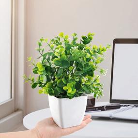 img 1 attached to Bring Nature Inside With FUNARTY Mini Artificial Potted Plants - Perfect For Home And Office Decoration