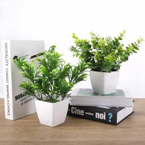img 2 attached to Bring Nature Inside With FUNARTY Mini Artificial Potted Plants - Perfect For Home And Office Decoration