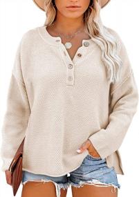 img 4 attached to Stay Fashionable And Comfortable With Eytino Womens Plus Size Sweaters - Loose Fit Henley Tops And Knit Jumpers In Sizes 1X-5X