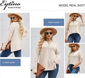 img 2 attached to Stay Fashionable And Comfortable With Eytino Womens Plus Size Sweaters - Loose Fit Henley Tops And Knit Jumpers In Sizes 1X-5X