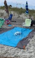 img 1 attached to POPCHOSE Waterproof Sandproof Beach Blanket - Extra Large For 4-7 Adults With Stakes - Perfect Beach Accessory For Travel, Camping, And Hiking review by Wanick Palermo