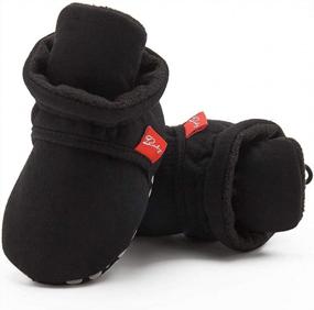 img 1 attached to Soft Fleece Non-Skid Gripper Booties For Newborns And Infants - Stay-On Slippers For Baby Boys And Girls, Perfect For First Walkers And Winter Crib Shoes