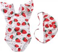 tenmet baby girl bikini beach swimsuit ruffles swimming backless bathing suit swimwear+hat 2 pcs set 9m-5t logo