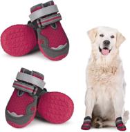 breathable dog booties for hot pavement - mesh dog shoes with reflective straps and anti-slip soles, summer paw protectors for medium to large dogs логотип