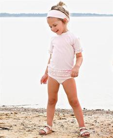 img 3 attached to 👒 RuffleButts® Girls Swimwear Stretch Headband: Stylish Sun Protection with UPF 50+