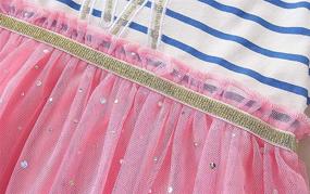 img 2 attached to 👗 Optimized Search: Girls' Clothing - Youlebao Cartoon Appliques Striped Dresses at Dresses