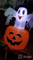 img 1 attached to OurWarm Halloween Inflatables 4.6Ft Pumpkin Ghost With LED Light For Halloween Decorations Indoor/Outdoor Yard Garden Lawn Party Decoration review by Dana Bullock