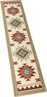 southwest aztec printed accent rug with skid-resistant backing for added style and color - 20" x 90 logo