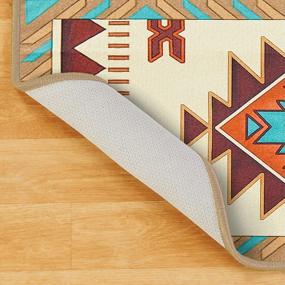img 2 attached to Southwest Aztec Printed Accent Rug With Skid-Resistant Backing For Added Style And Color - 20" X 90