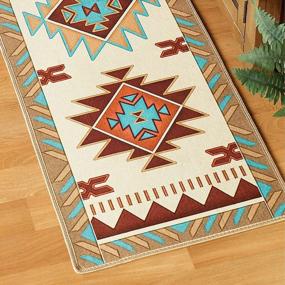 img 1 attached to Southwest Aztec Printed Accent Rug With Skid-Resistant Backing For Added Style And Color - 20" X 90